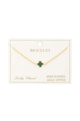 Gold Dipped Clover Pendant Bracelet | Elegant Jewelry, Bracelets, $ 17.95, A Moment Of Now™